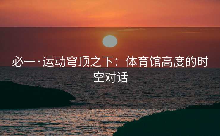 必一·运动穹顶之下：体育馆高度的时空对话